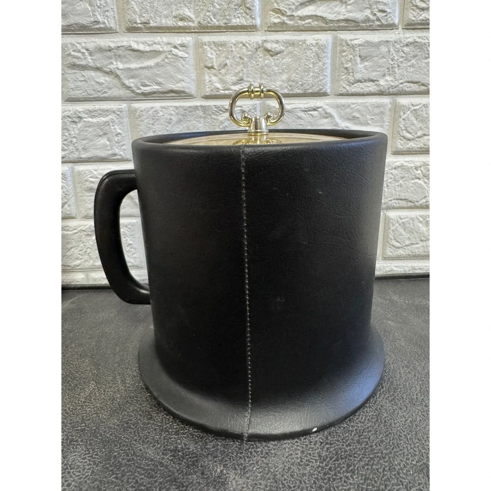 Kraftware 5th Ave NYC Beer Stein Ice Bucket Vintage Horse Lion Crest Black Gold